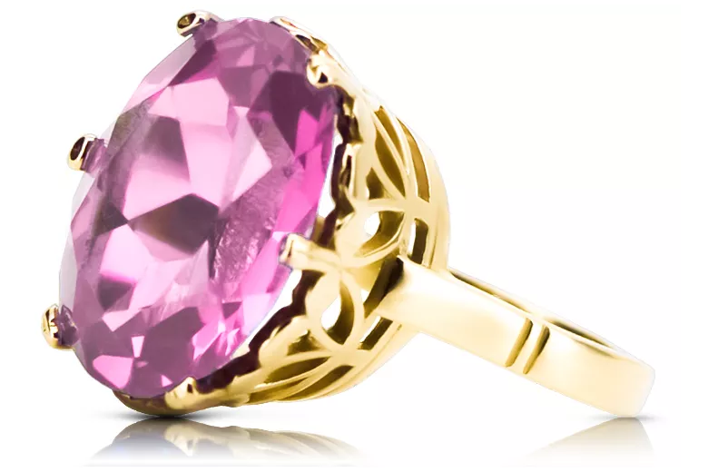 Bijoux vintage Anneau Améthyste Or jaune 14 carats vrc130y